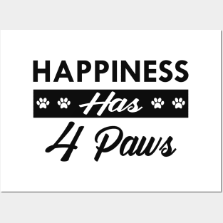 Dog - Happiness has 4 paws Posters and Art